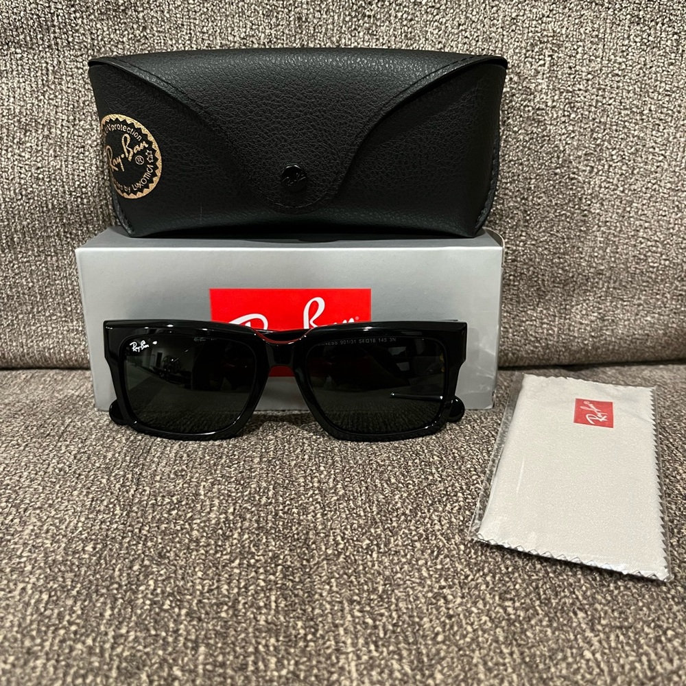 Ray-Ban RB2191 INVERNESS Sunglasses Black Frame With Green Lens Square Glasses